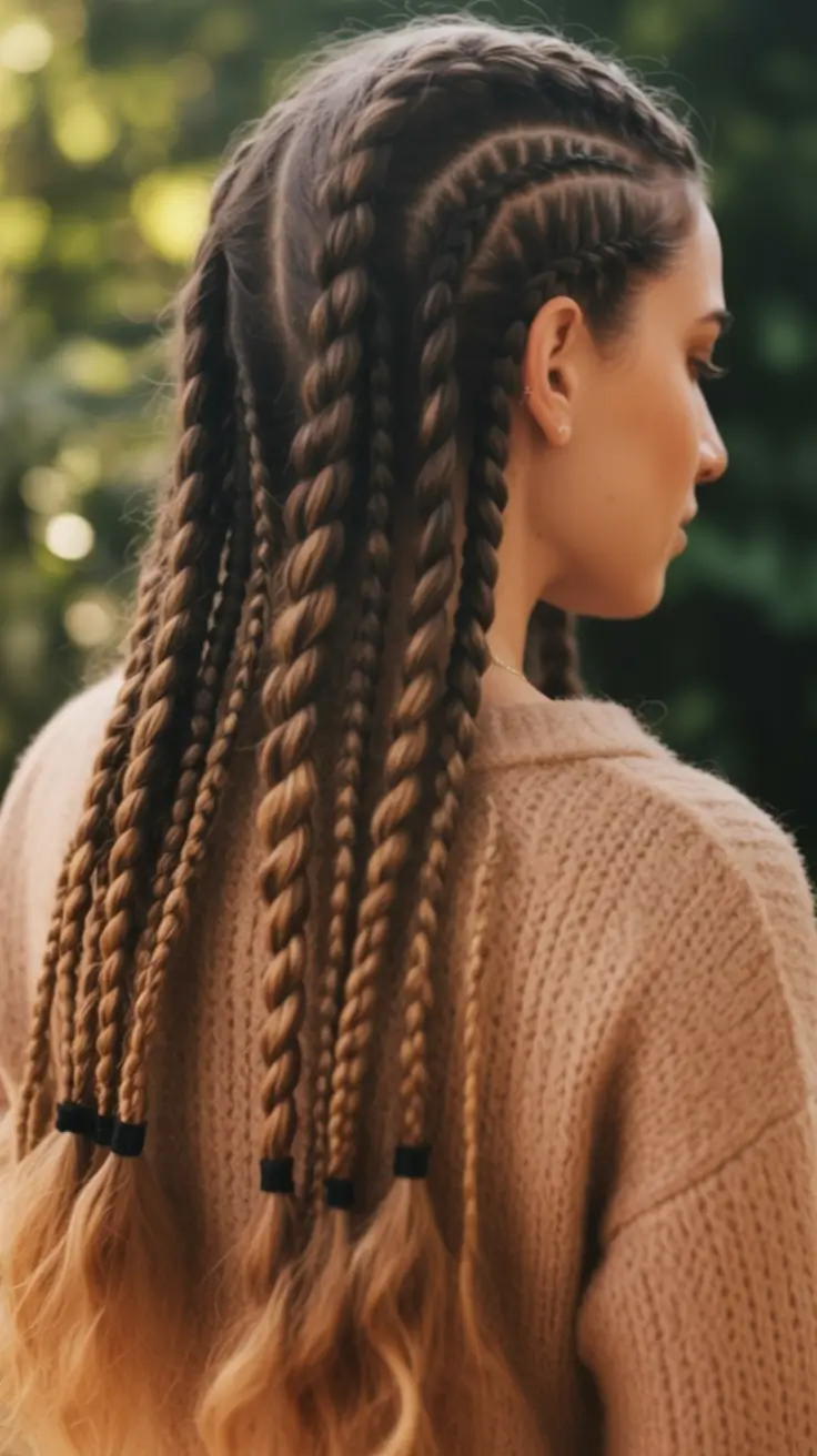 Fall braids hairstyle Fall Back Braids with Warm Brown Melt
