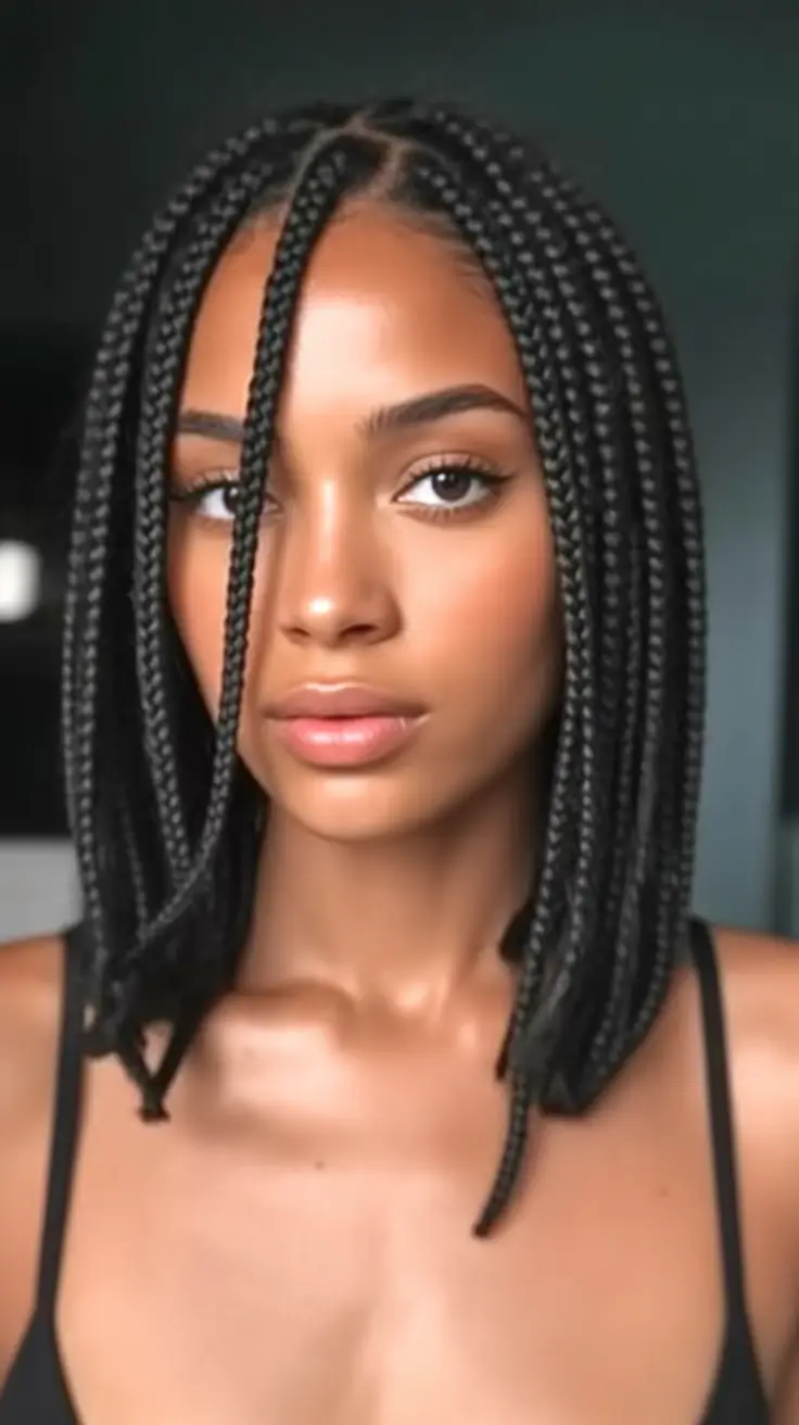 Fall braids hairstyle Chin-Length Short Boho Braids