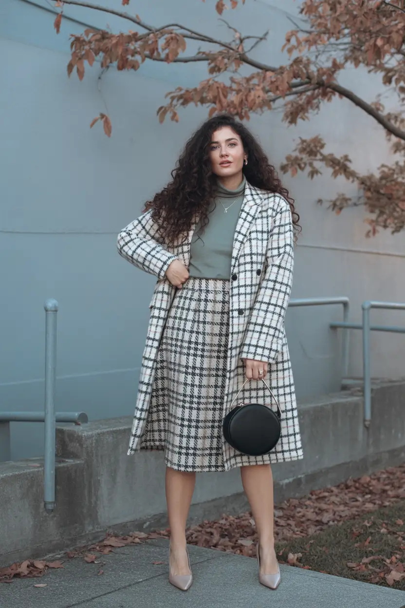 fall plus size capsule wardrobe Check Meets Chic