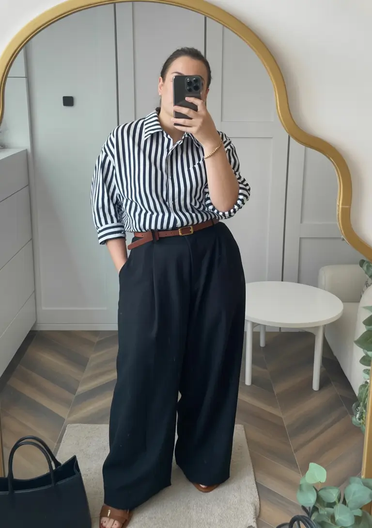 fall plus size capsule wardrobe Parisian Cool Meets Easy Layers