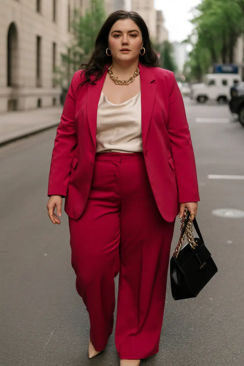 fall plus size capsule wardrobe The Power Suit That Doesn't Whisper