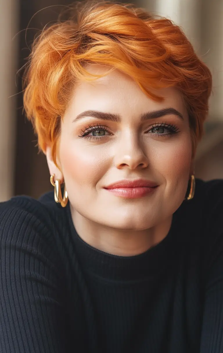 Fall hair color and hairstyles for women over 50 Fire-Toned Pixie With Tousled Energy