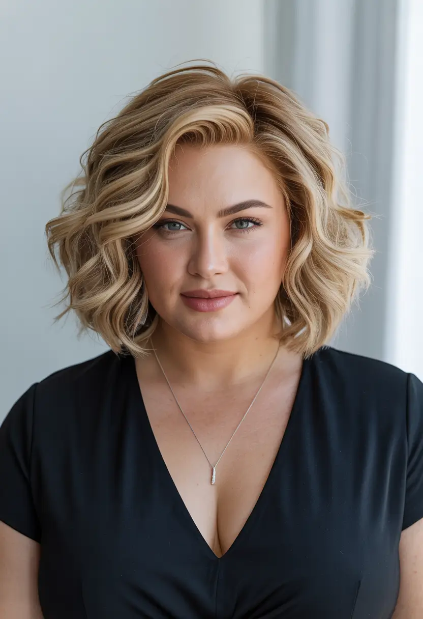 Fall hair color and hairstyles for women over 50 Caramel Layered Bob With Bouncy Glam
