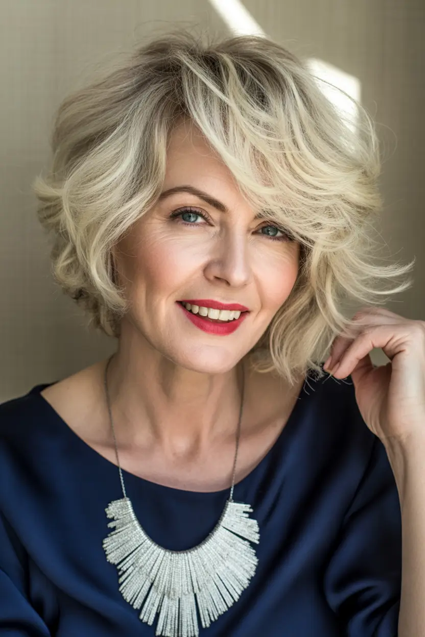 Fall hair color and hairstyles for women over 50 Modern Champagne Blonde With Body and Bounce