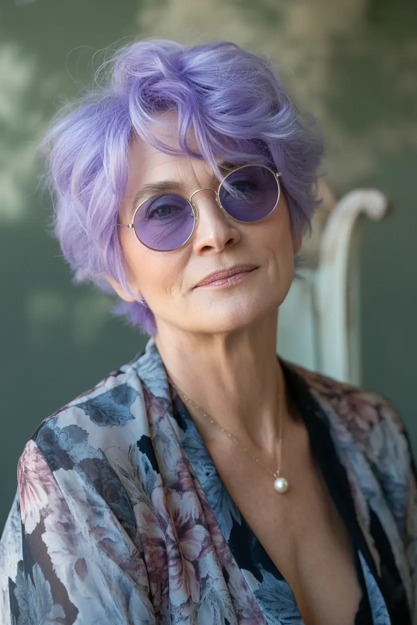 Fall hair color and hairstyles for women over 50 Lilac Soft Volume With Playful Movement
