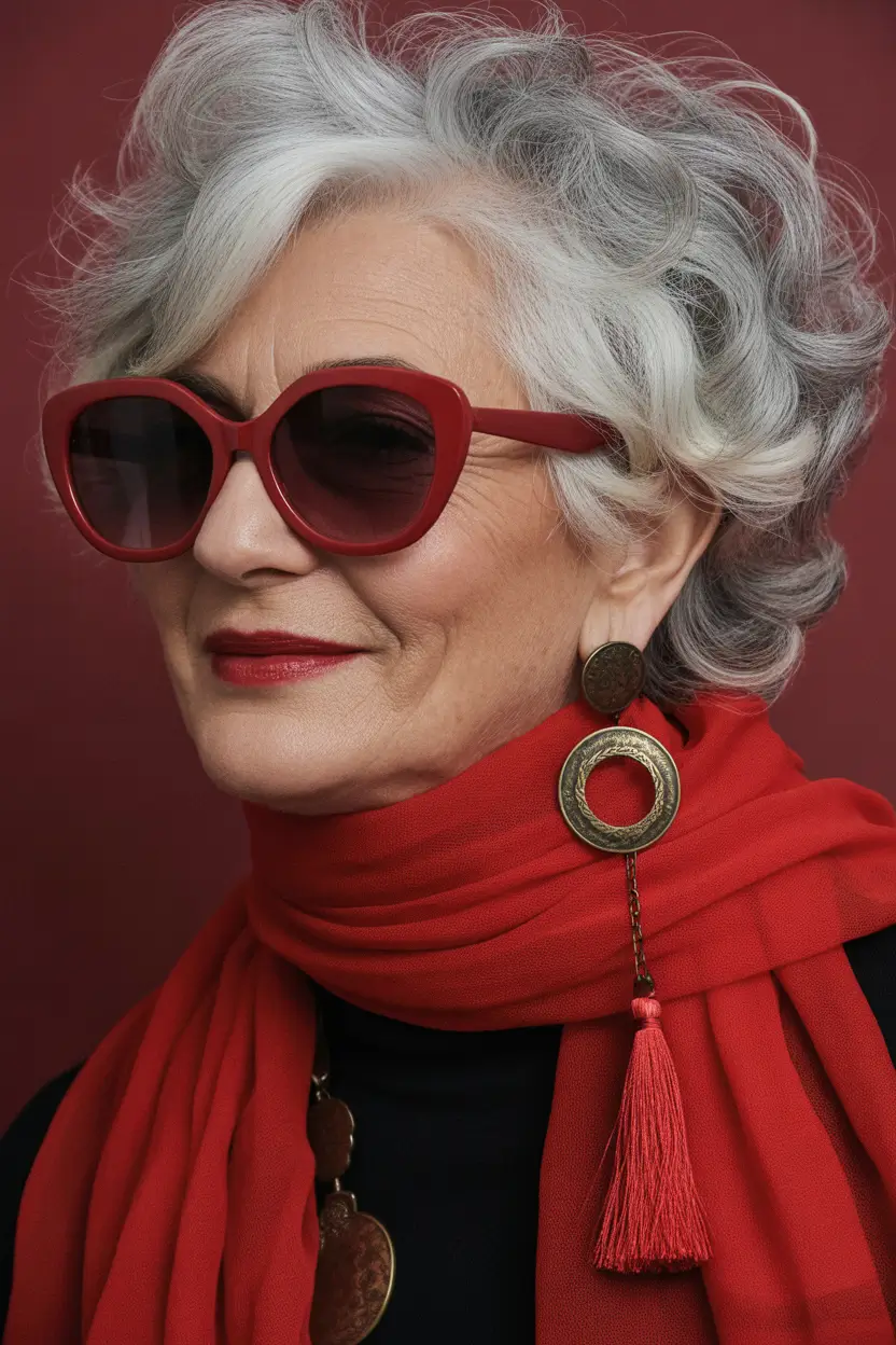 Fall hair color and hairstyles for women over 60 Silver Swirls and Vintage Volume