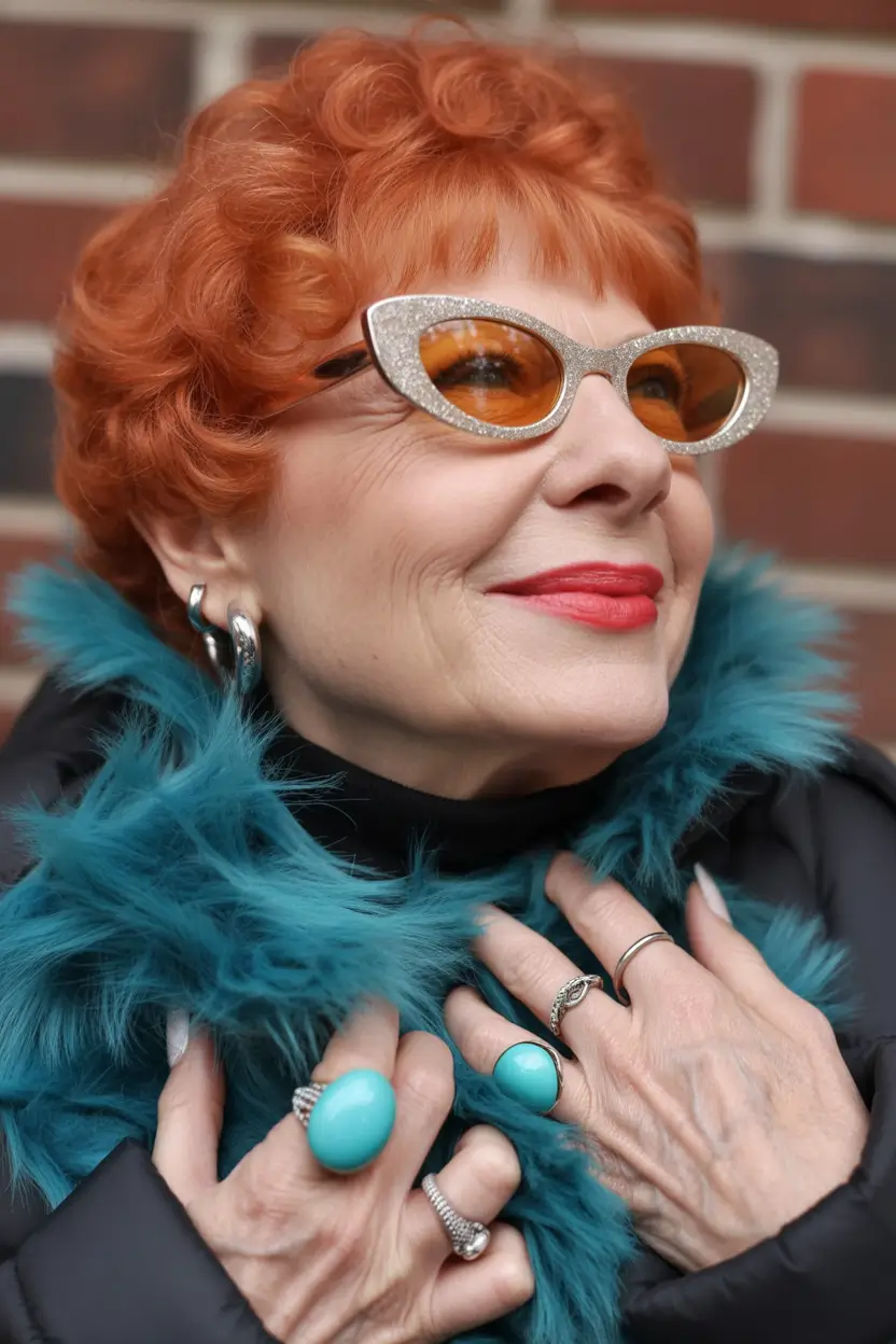 Fall hair color and hairstyles for women over 60 Spiced Curls and Retro Glam