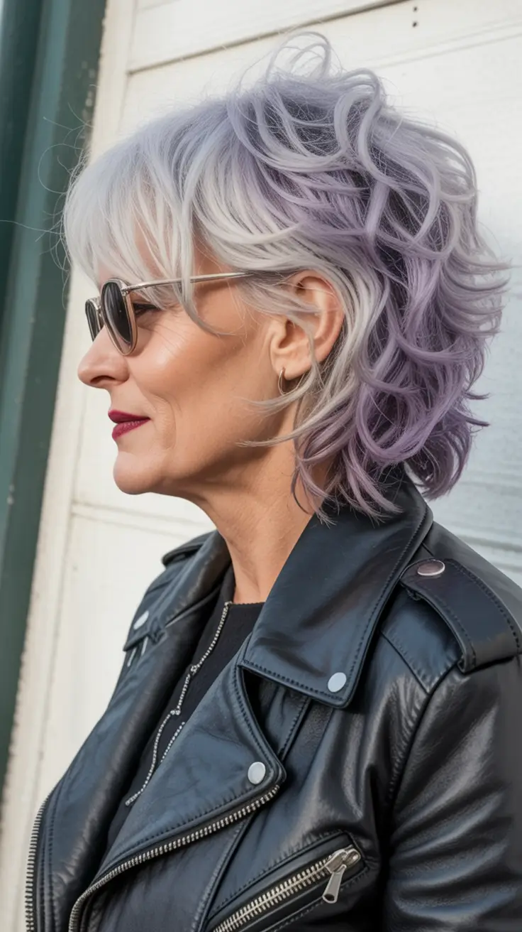 Fall hair color and hairstyles for women over 60 Frosted Lilac Waves