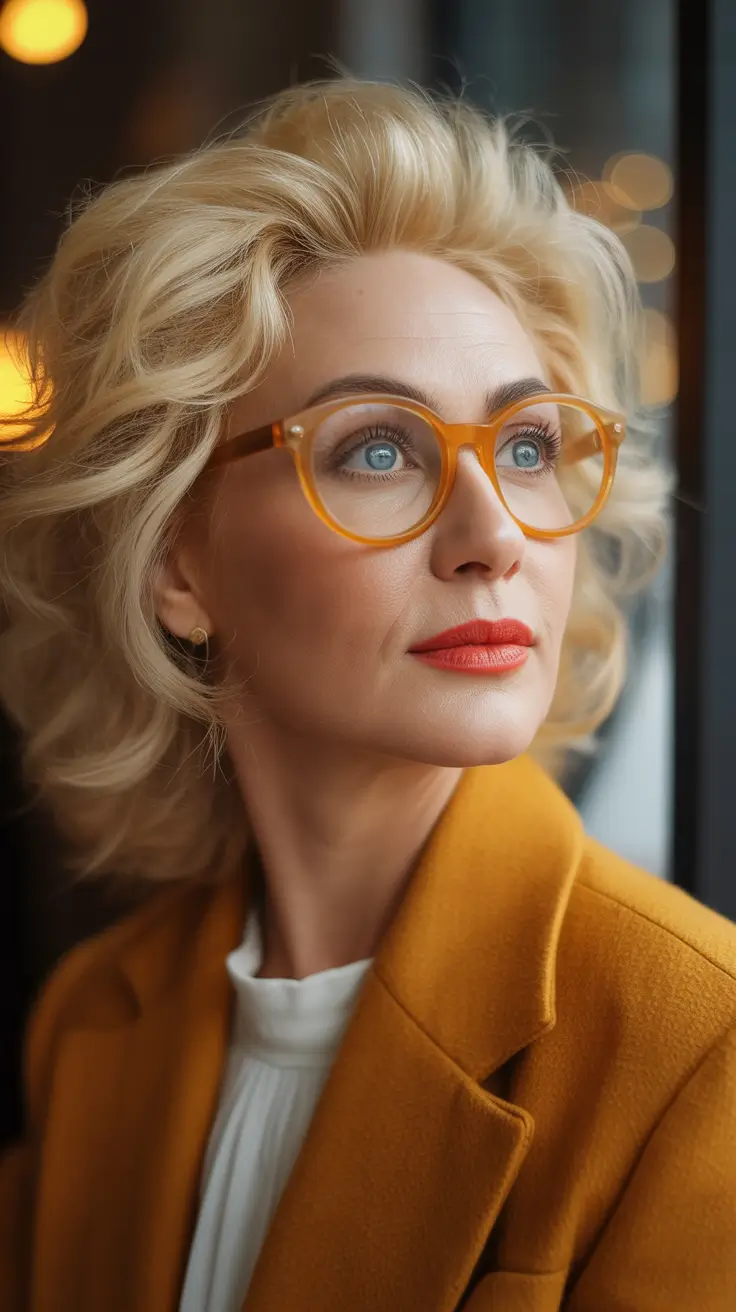 Fall hair color and hairstyles for women over 40+Golden Champagne Volume with Retro Glam