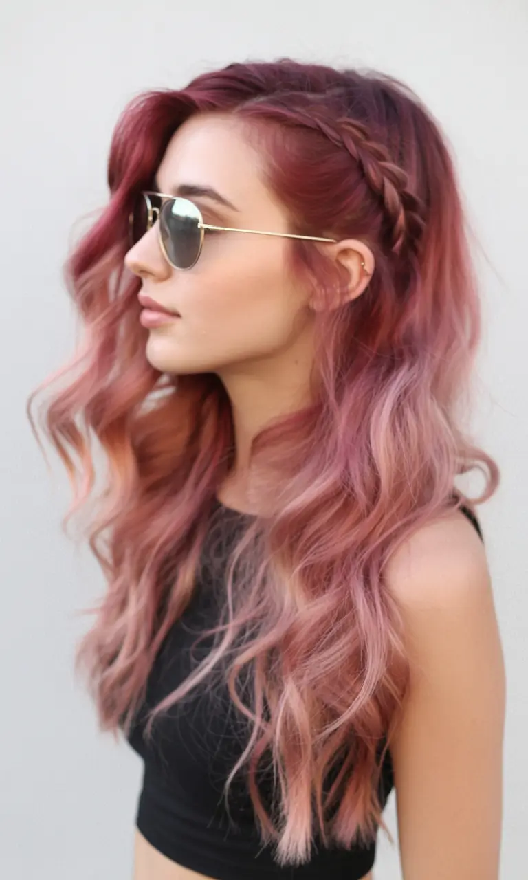 fall hairstyles and colors Rosewood Waves with Boho Braid