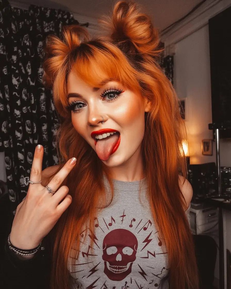 fall hairstyles and colors Playful Pumpkin Space Buns