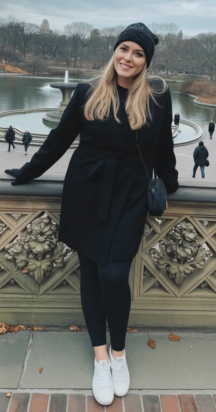 midsize fall outfits Sporty Luxe in Monochrome