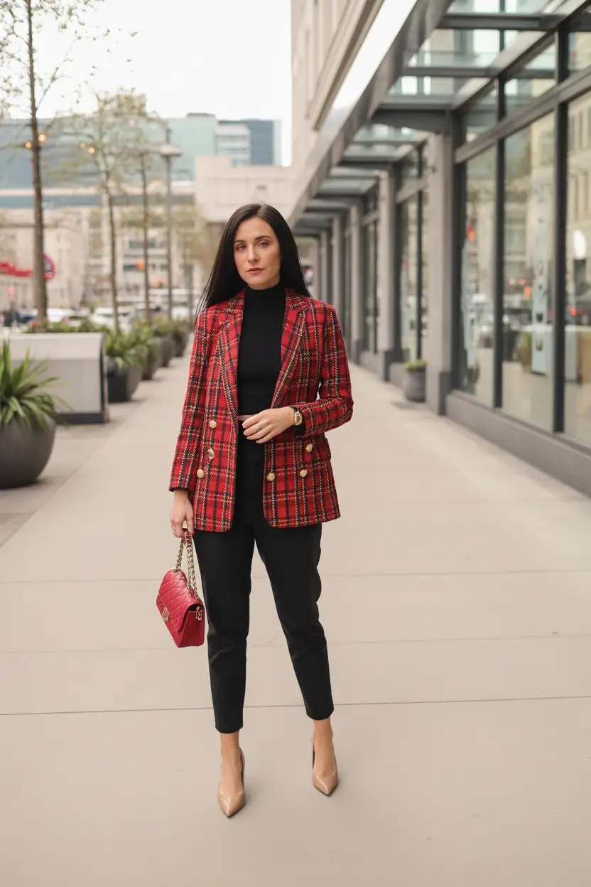 fall business casual outfits for men+Tartan Revival With Tailored Punch