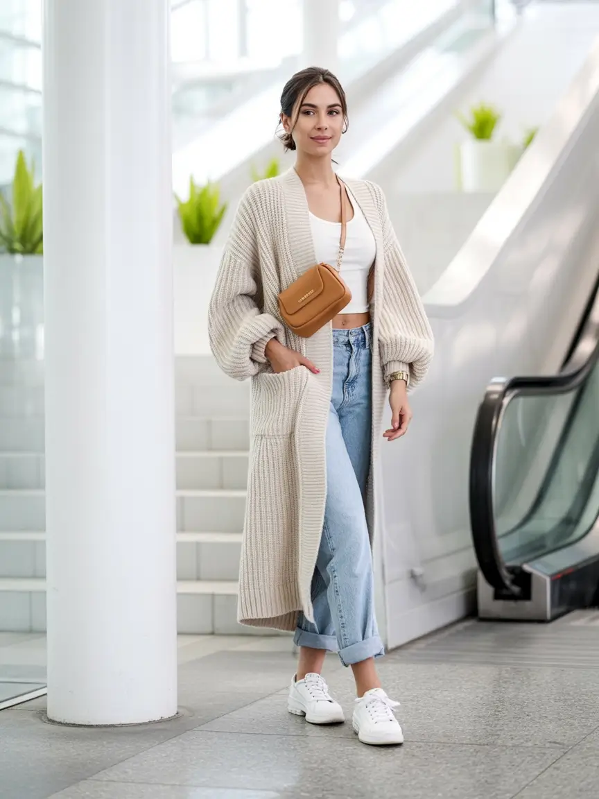 mom-outfits-for-fall-Casual Elegance With a Slouchy Twist