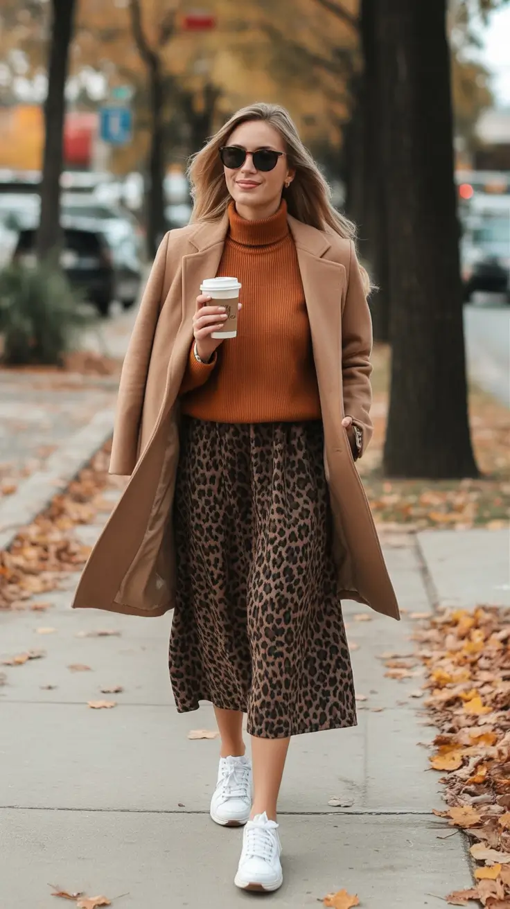 fall fashion outfits Leopard and Latte