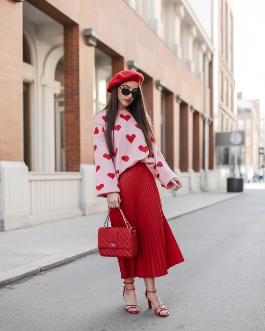 fall fashion trends for women 2025+Retro Romance in Red and Pink