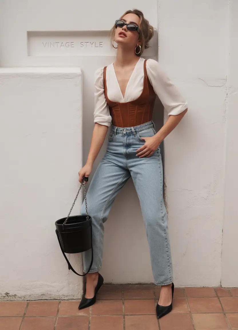 fall fashion trends for women 2025+Modern Vintage with Denim & Corsetry