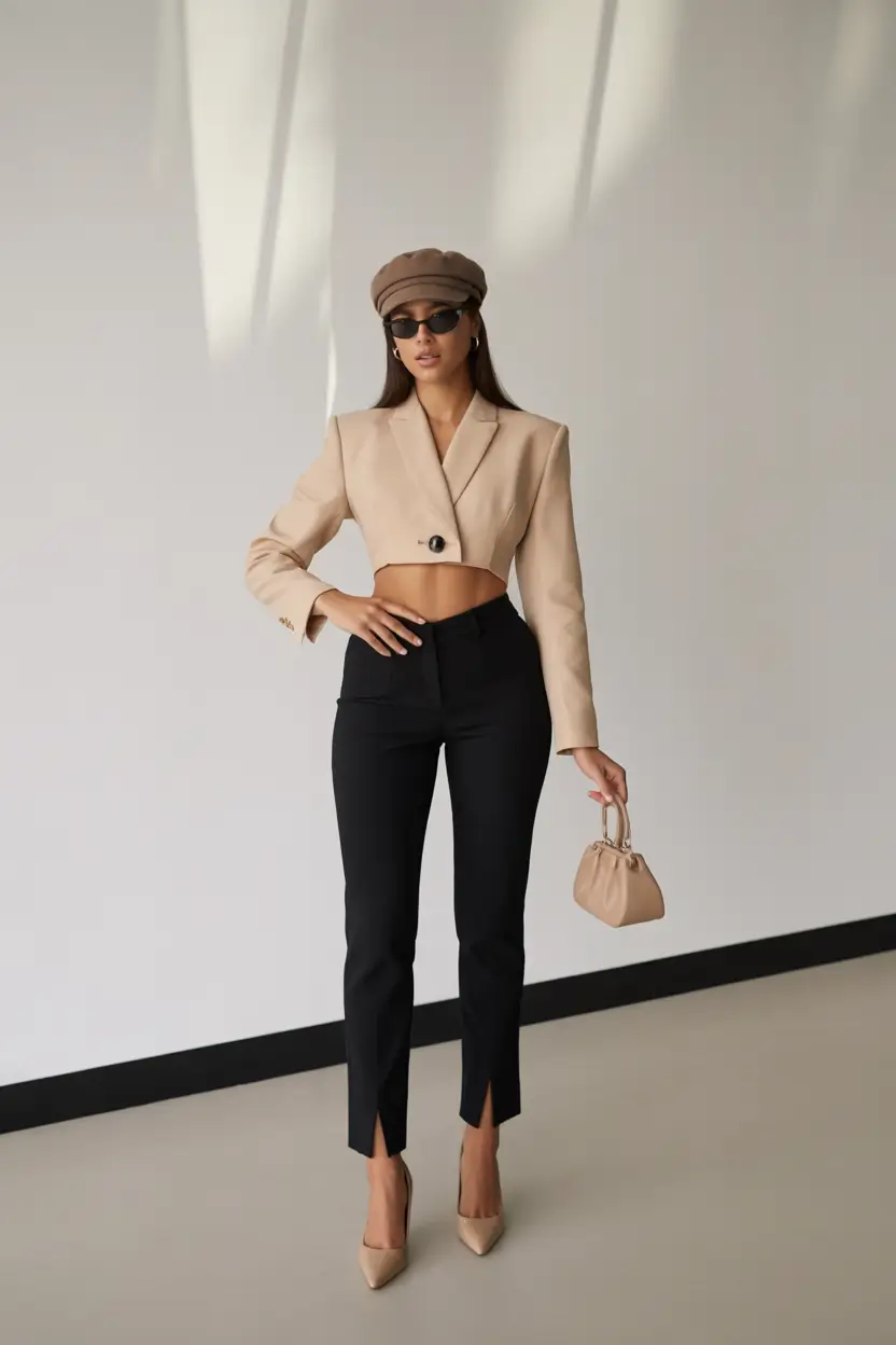fall fashion trends for women 2025+Cropped Tailoring Meets Parisian Minimalism