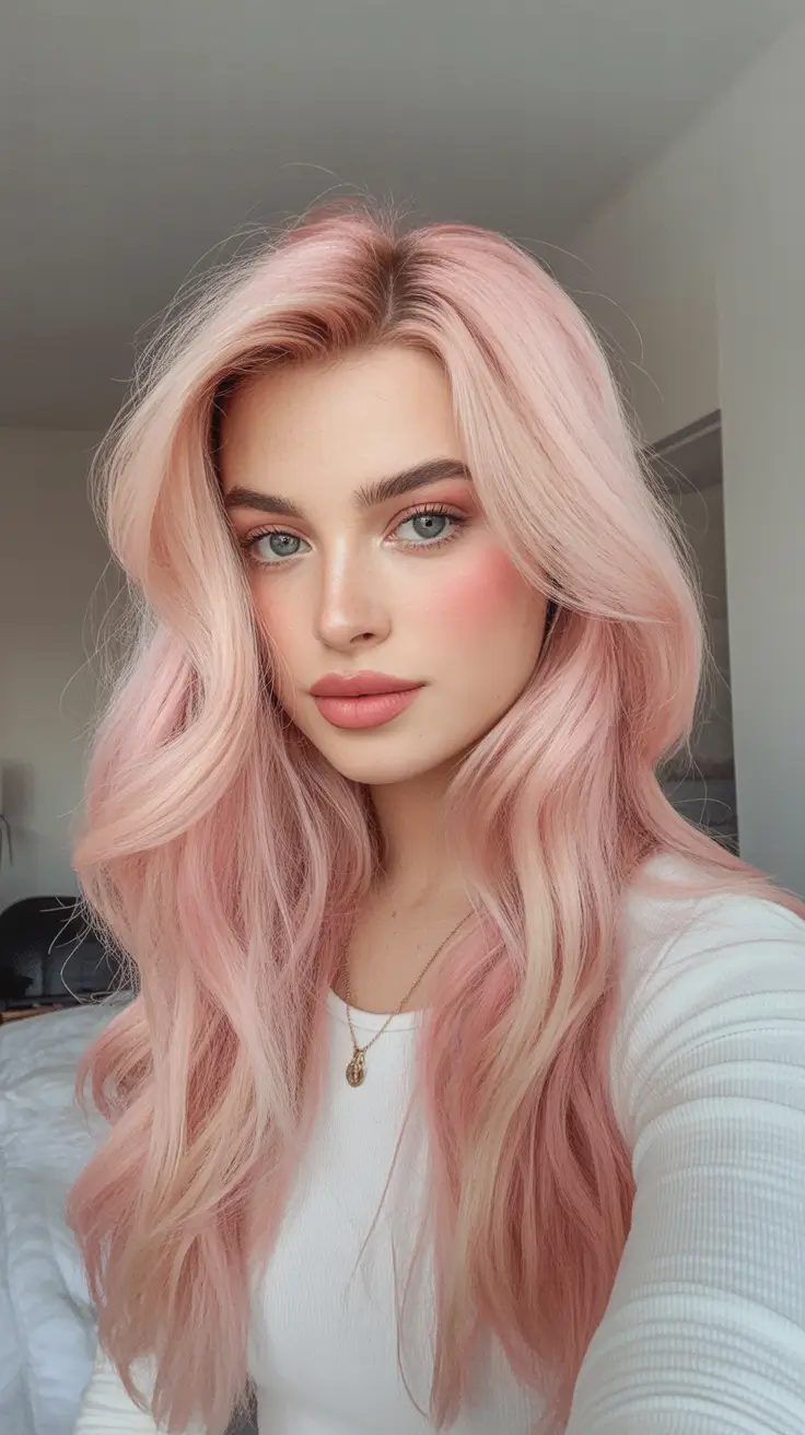 Fall hair color for blondes Blush Blonde With a Soft Money Piece