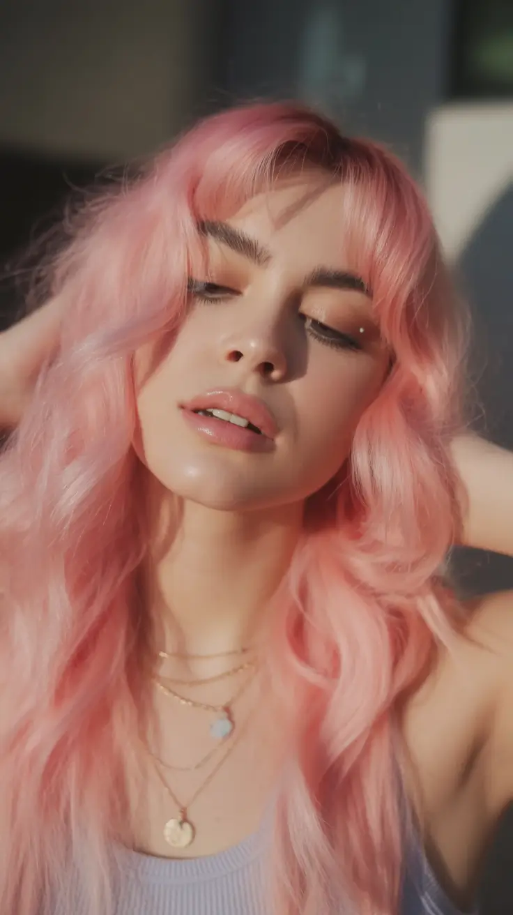 Fall hair color for blondes All-Pink Pastel Glamour With Soft Waves