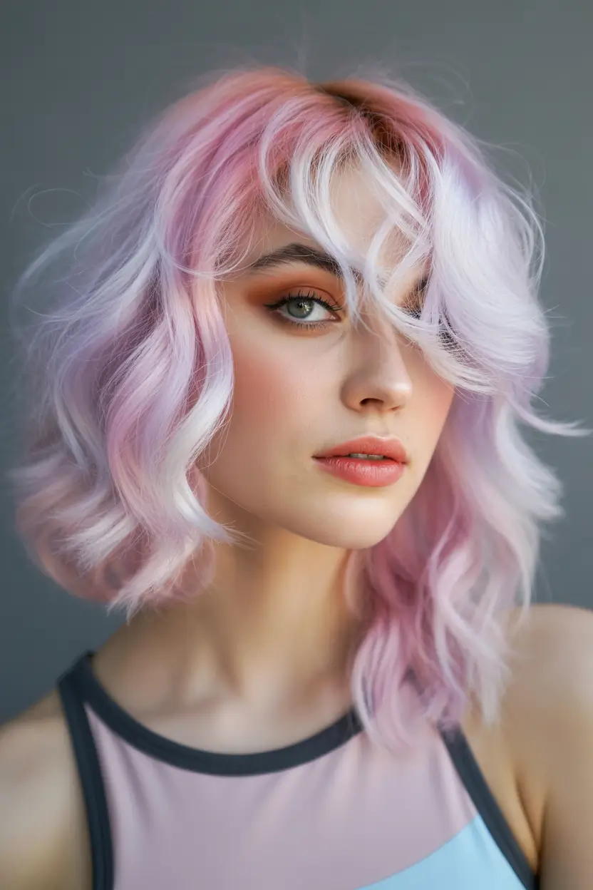 Fall hair color for blondes Cotton Candy Pink and Lilac Fusion