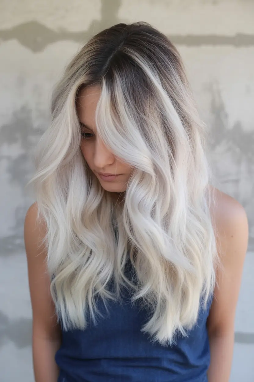 Fall hair color for blondes Shadow Root Icy Waves