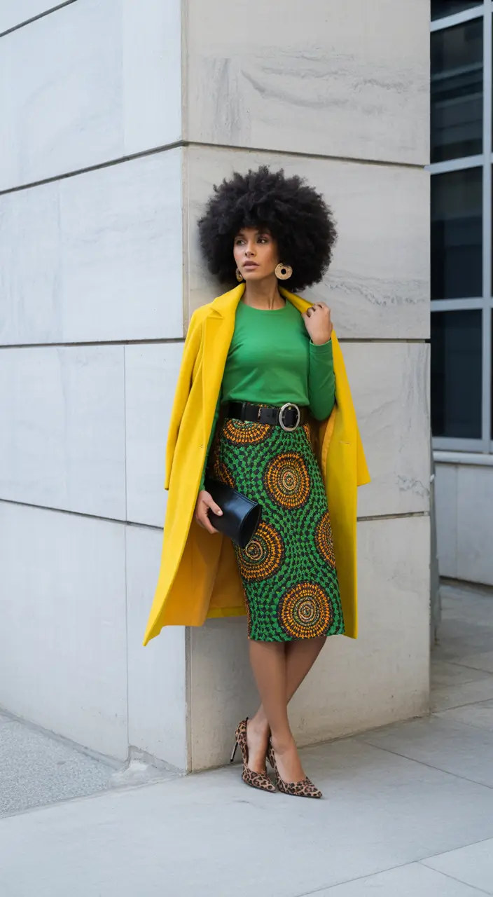 fall outfits for black women+Vibrant Kitenge and Sunshine Outerwear