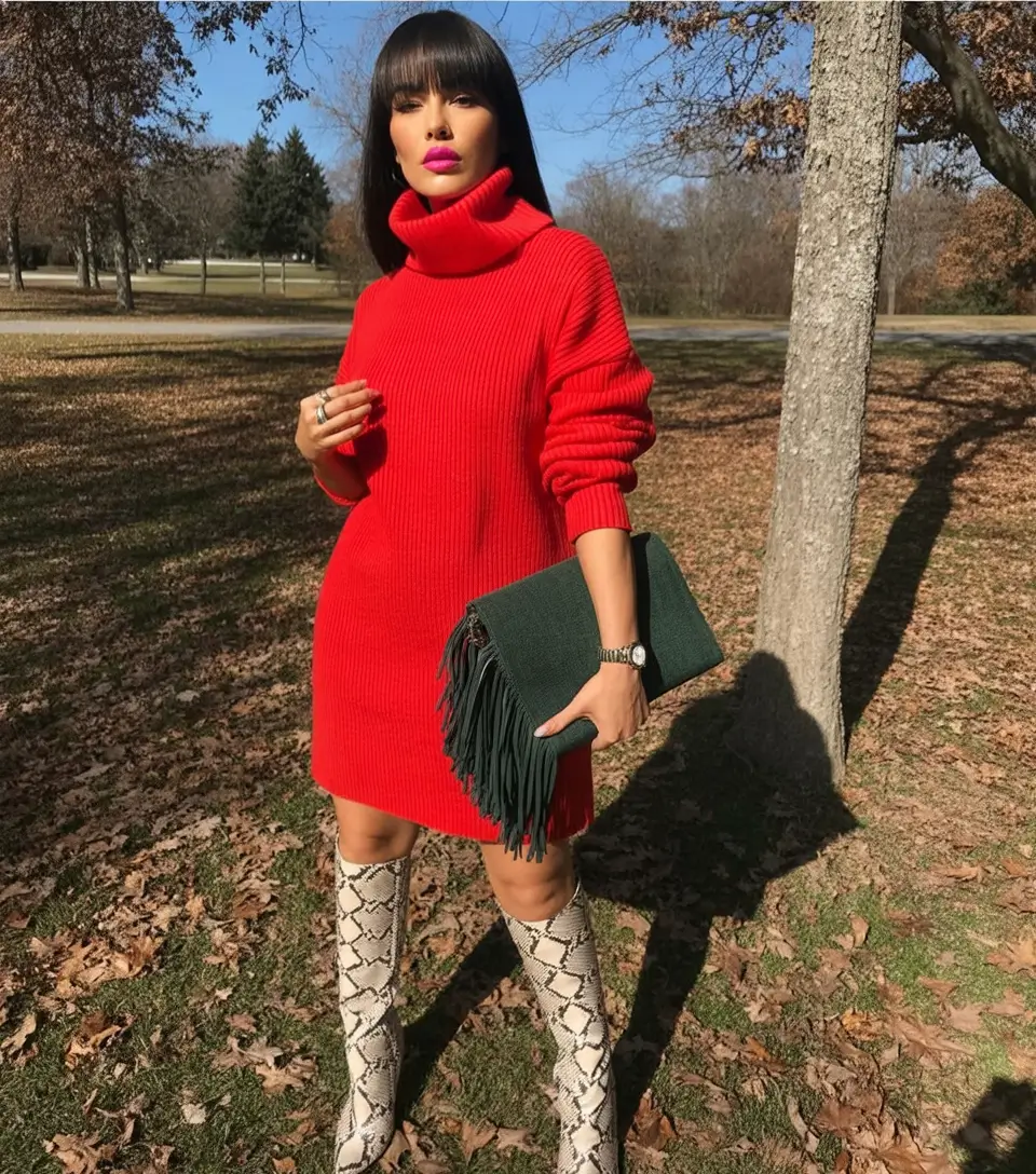 fall outfits for black women+Snakeskin and Sweater Weather Romance