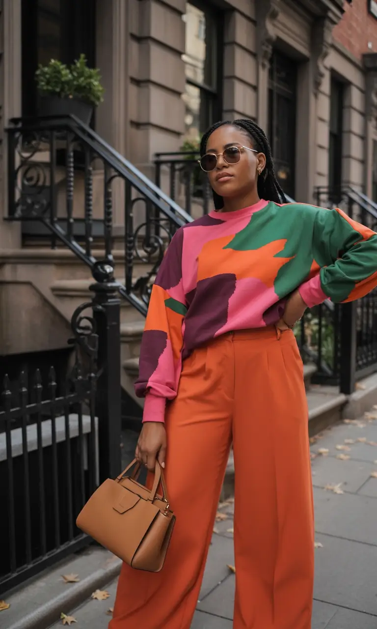 fall outfits for black women+Color Blocked Brilliance