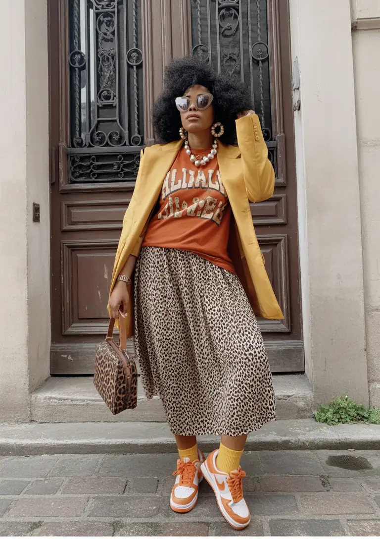 fall outfits for black women Pattern Play Meets Bold Statements