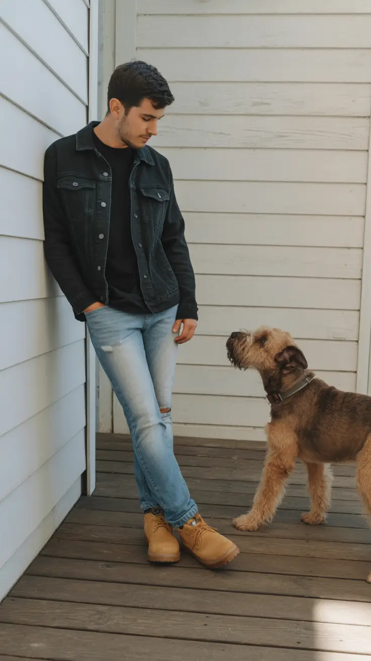 fall outfits for men+Rugged Denim Meets Porch-Ready Ease