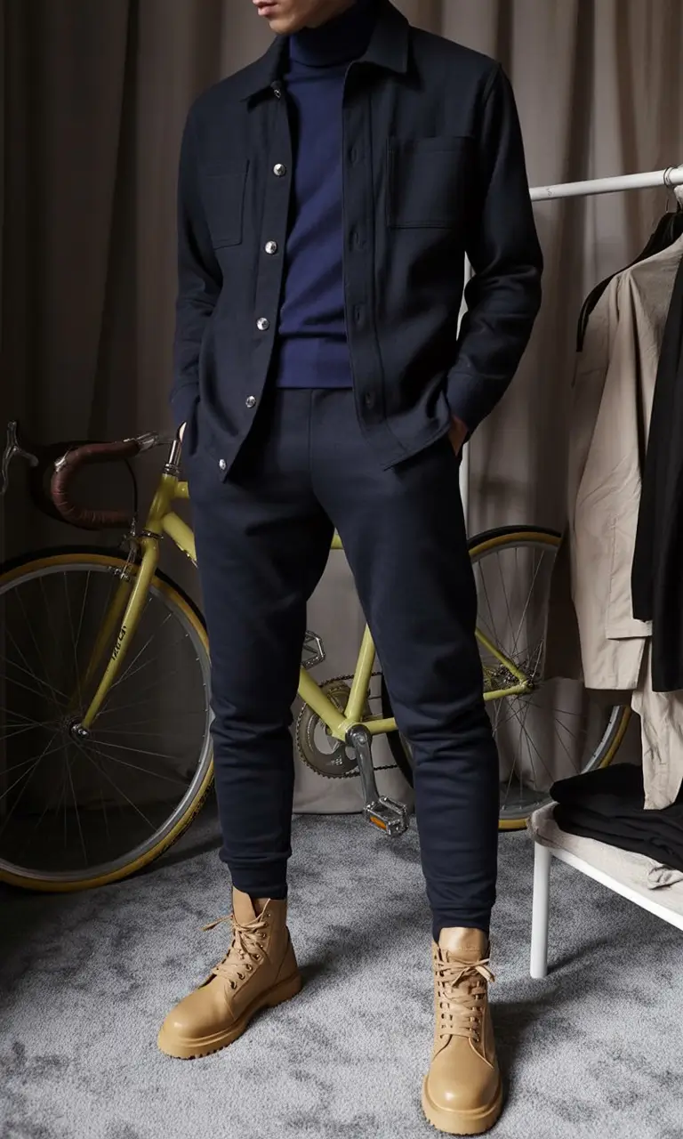 fall outfits for men+Tailored Utility with a Midnight Twist