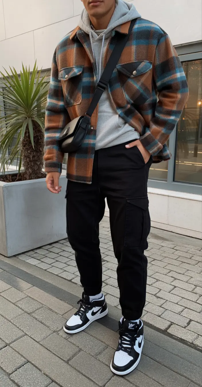 fall outfits for men+Layered Flannel with Utility Edge