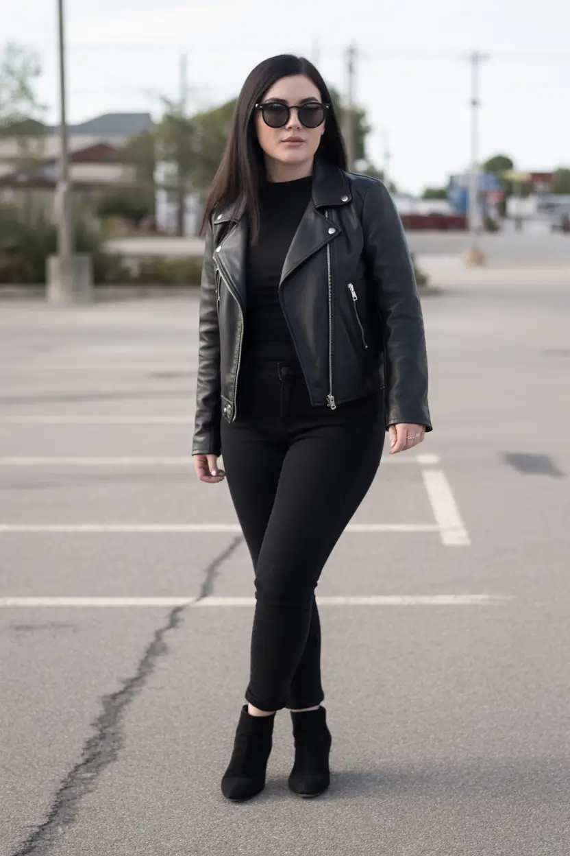 fall outfits ideas 2025 Motorcycle Noir, But Make It Sleek