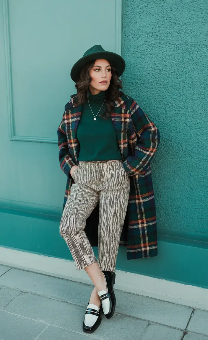 fall outfits ideas 2025 Emerald Academia with a Twist