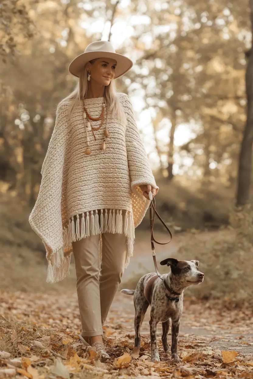 fall outfits ideas 2025 Rustic Fringe and Soft Earth Layers