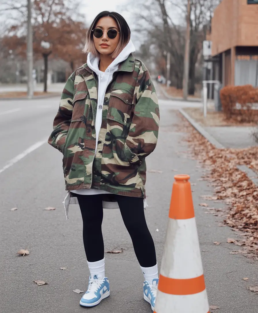 everyday fall outfits Street-Ready Camo and Athleisure Cool