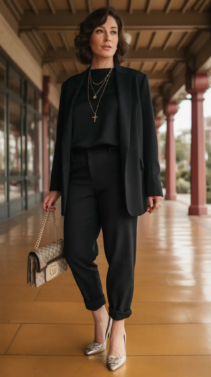 everyday fall outfits Glam Meets Understated in All-Black