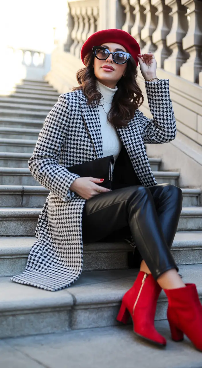 fall outfits with boots 2025 Parisian Pop With a Modern Twist