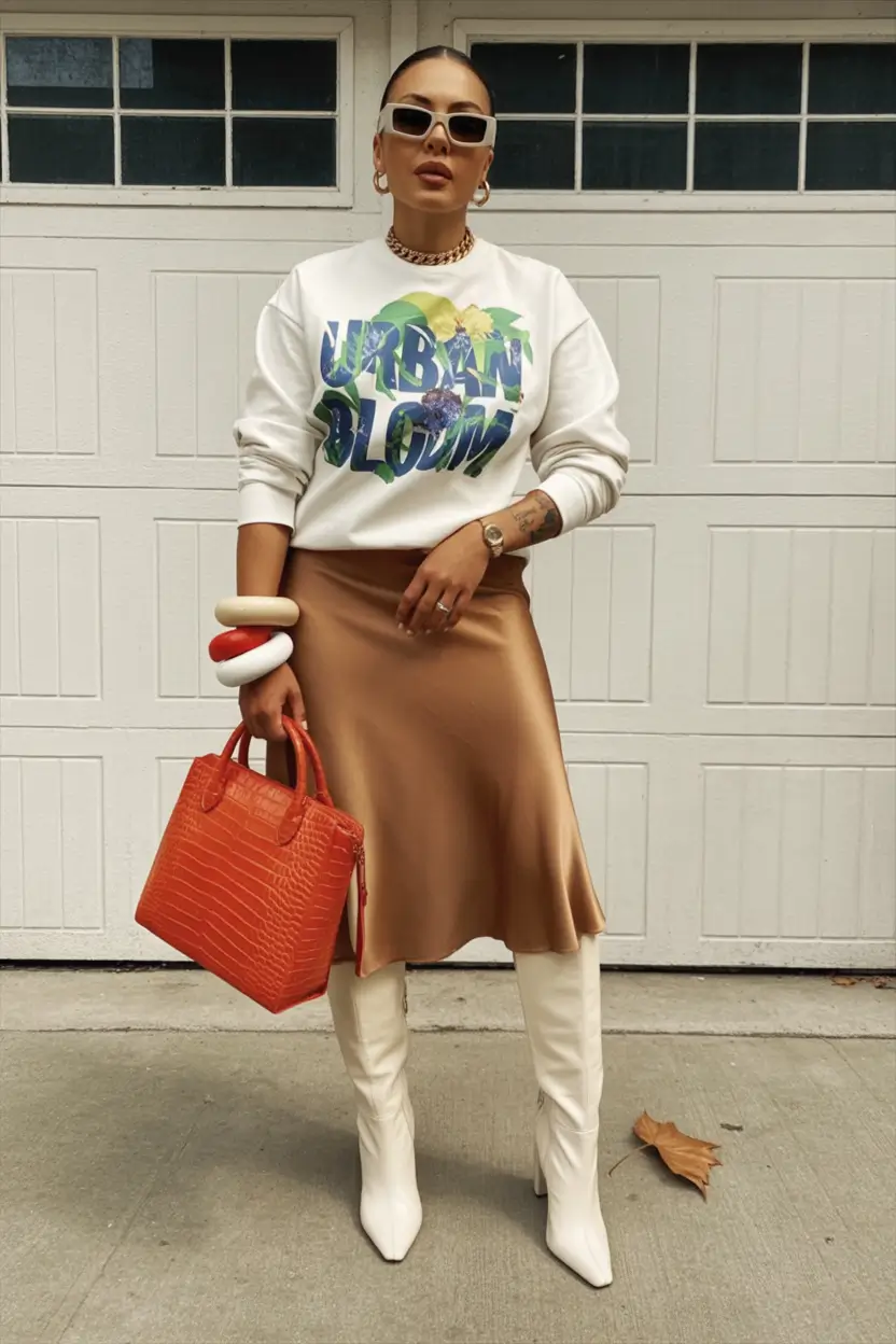 fall transition outfits Street Meets Chic in Graphic Layers