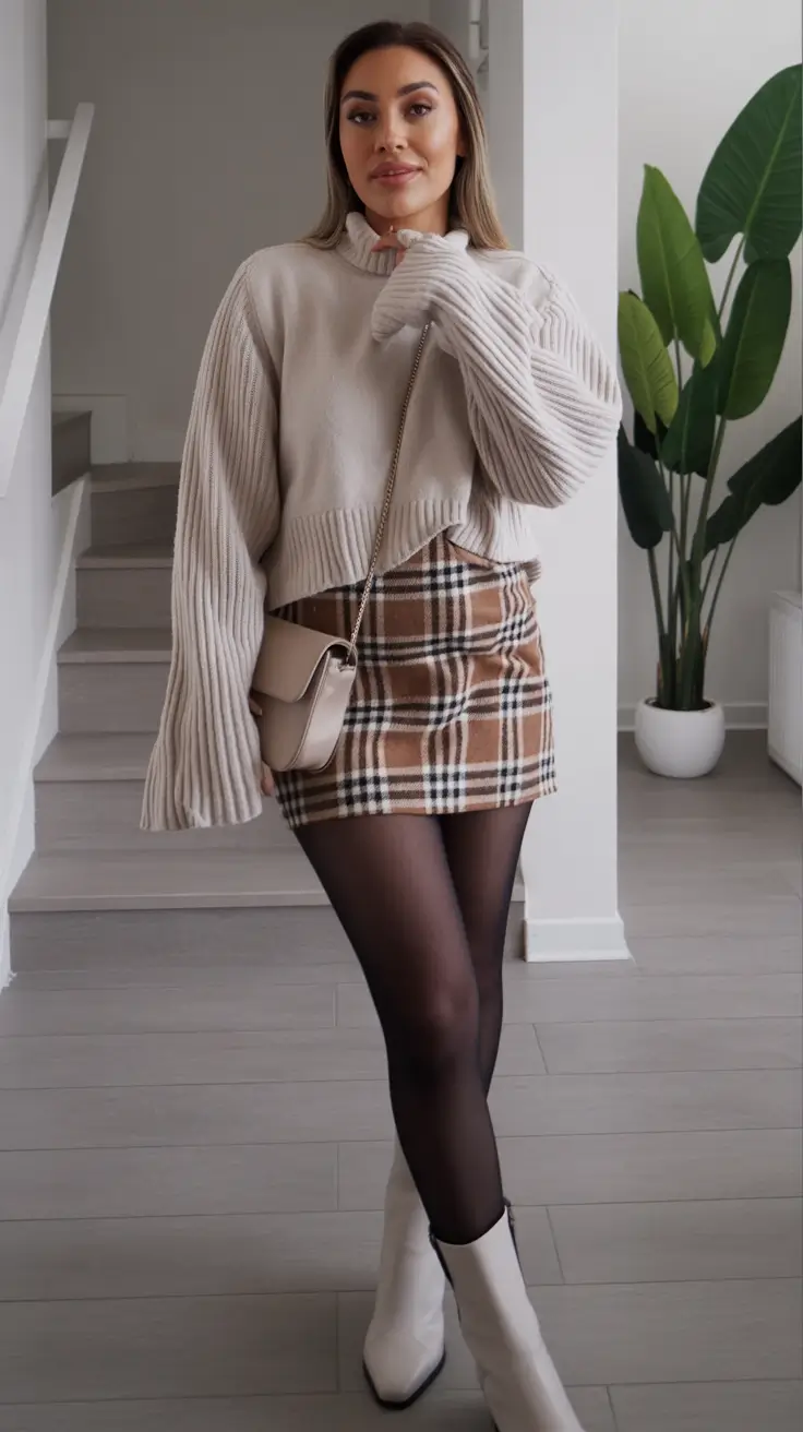 fall transition outfits Mini Skirts + Knit Dreams