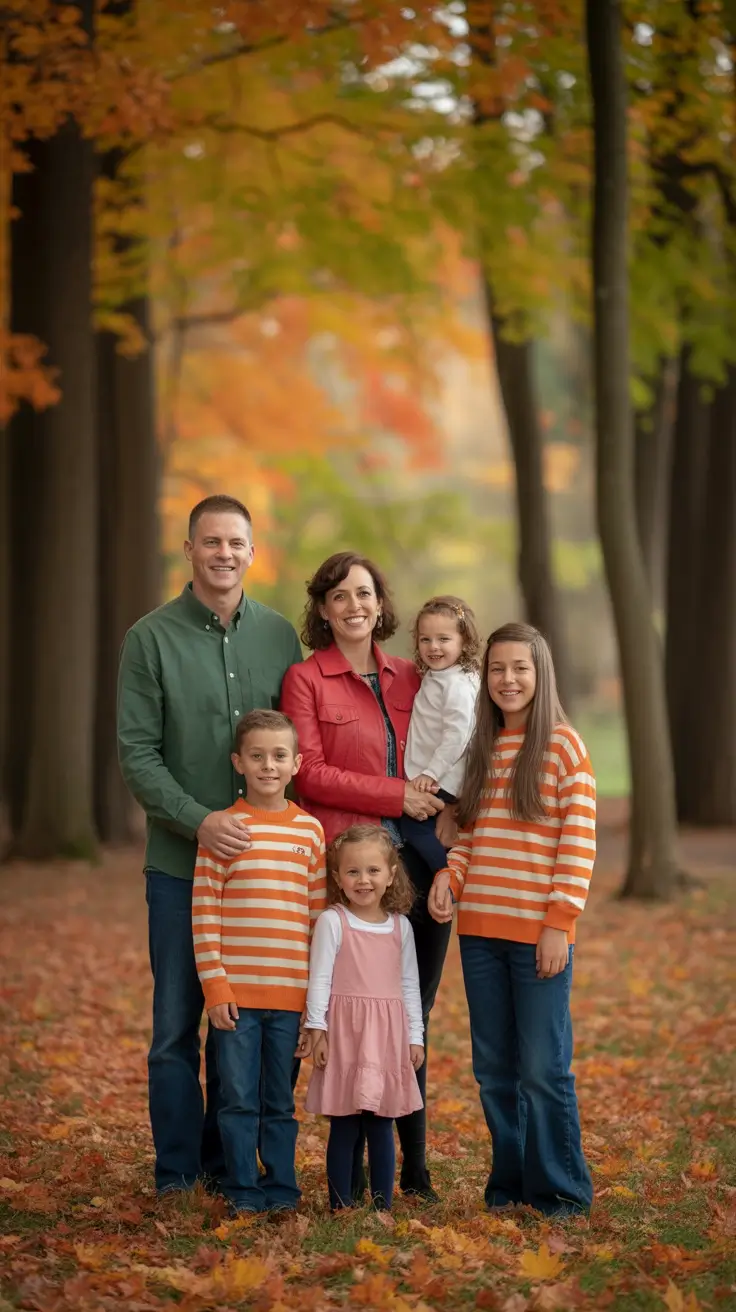 fall family photo outfits Bold Color with Graphic Pop