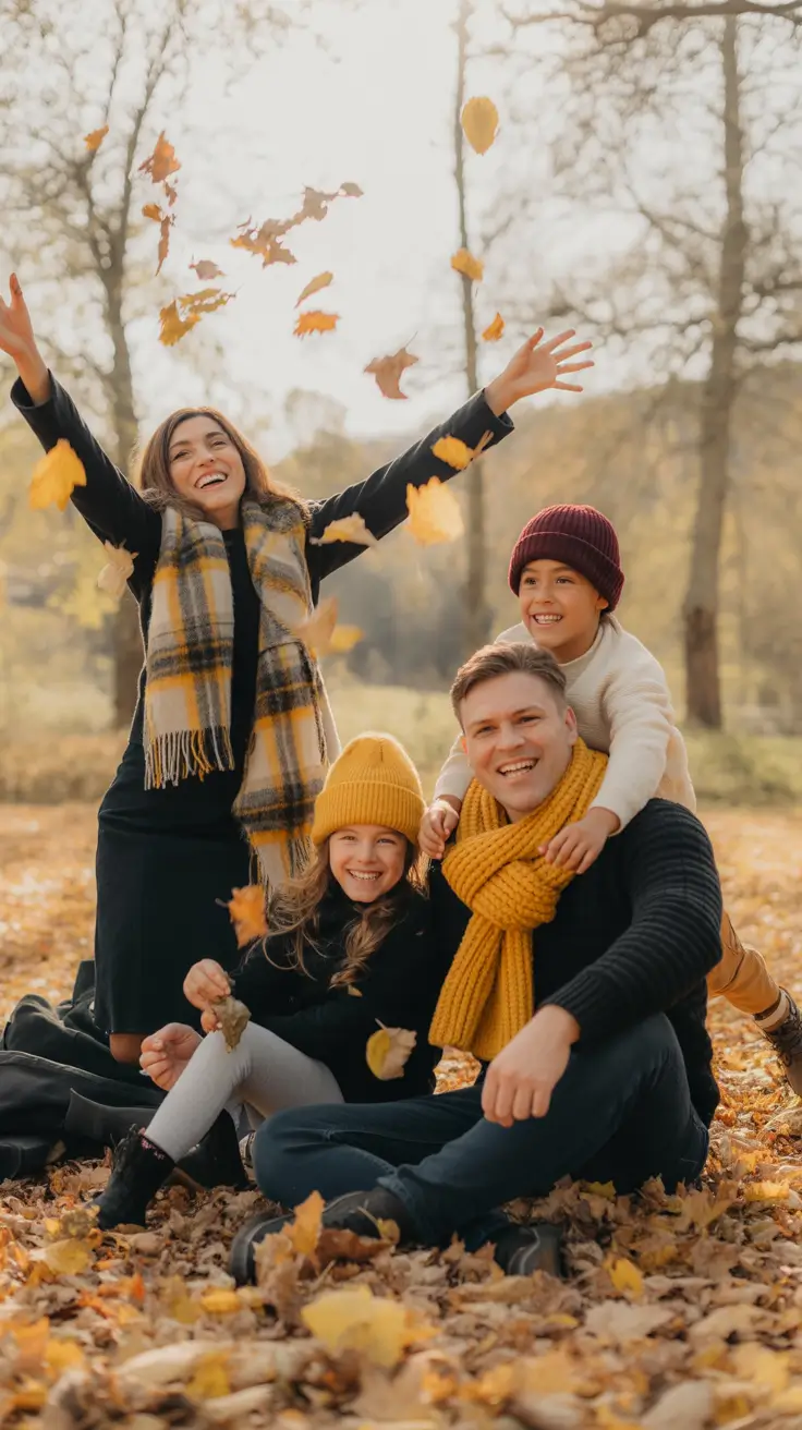 fall family photo outfits Golden Hour with a Splash of Yellow