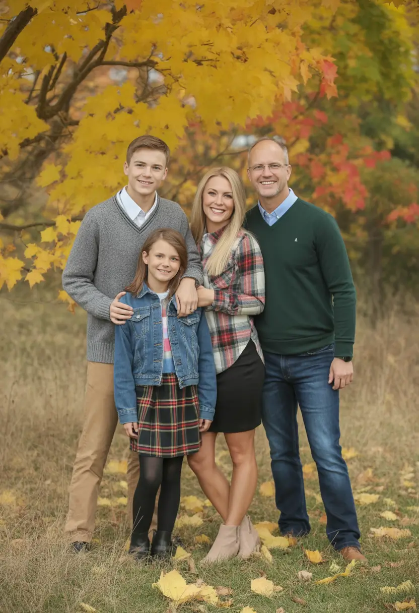fall family photo outfits Layered Prep with Personality