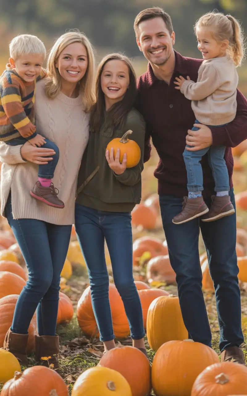 fall family photo outfits Pumpkin Patch Cozy in Stripes and Layers