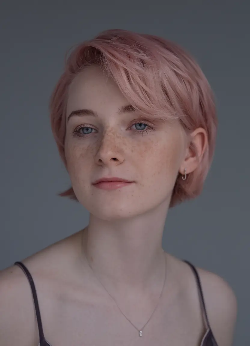 August haircut Rosy Crop with Soft Side Sweep