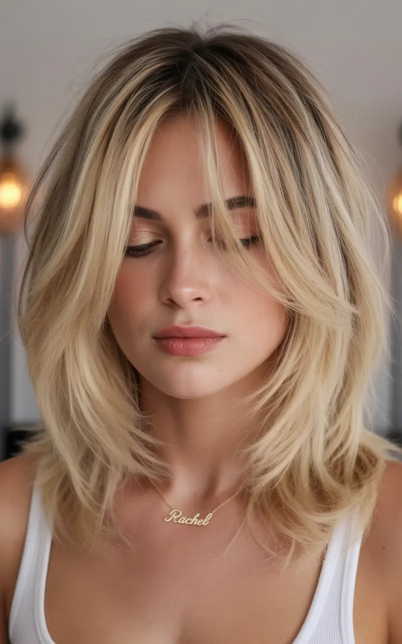 August haircut Modern Rachel Cut in Soft Blonde