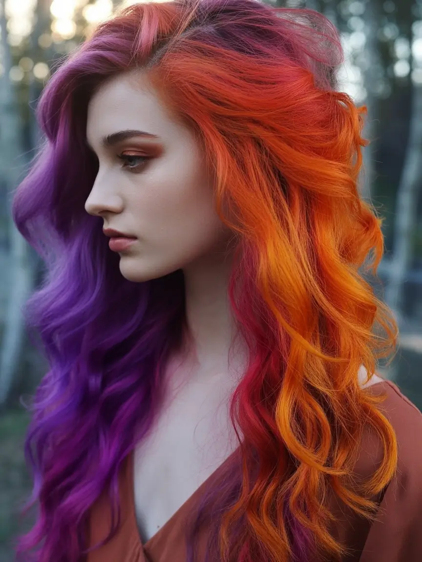 Fall hair color Cosmic Fire Cascade