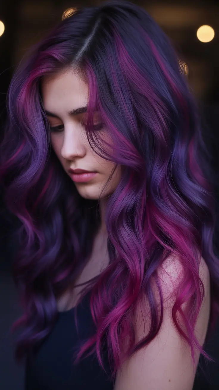 Fall hair color Blackberry Wine Balayage