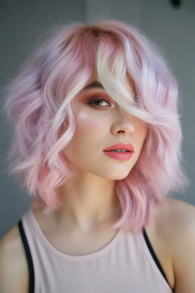 Fall hair color Cotton Candy Short Crop